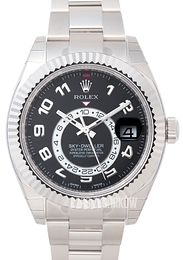 Rolex Sky-Dweller Czarny/18 karatowe białe złoto Ø42 mm 326939-0002