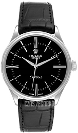 Rolex Cellini Time Czarny/Skóra Ø39 mm 50509-0006