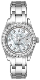 Rolex Lady Datejust Pearlmaster Biały/18 karatowe białe złoto Ø29 mm 80299-0061