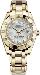 Rolex Pearlmaster 34 Biały/18 karatowe żółte złoto Ø34 mm 81318-0005