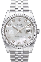 Rolex Datejust Lady 36 mm Biały/Stal Ø36 mm 116244-0011