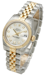 Rolex Lady Oyster Perpetual Srebrny/18 karatowe żółte złoto Ø26 mm 179173/4