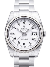 Rolex Oyster Perpetual Date Biały/Stal Ø34 mm 115234/6