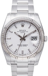 Rolex Oyster Perpetual Date Biały/Stal Ø34 mm 115234-0003