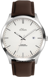 S.Oliver Other Srebrny/Skóra Ø42 mm SO-3476-LQ