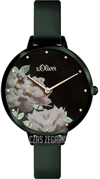 S.Oliver Other Zielony/Skóra Ø37 mm SO-3538-LQ