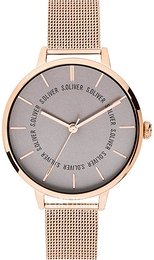 S.Oliver Other Czarny/Stal w kolorze różowego złota Ø37 mm SO-3698-MQ