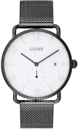 S.Oliver Classic Biały/Stal Ø41 mm SO-3719-MQ