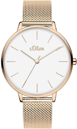 S.Oliver Other Biały/Stal w kolorze różowego złota Ø39 mm SO-3802-MQ