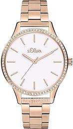 S.Oliver Other Biały/Stal w kolorze różowego złota Ø34 mm SO-3829-MQ