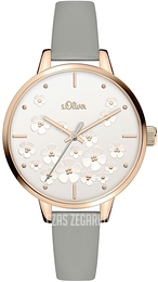 S.Oliver Other Srebrny/Skóra Ø36 mm SO-3840-LQ