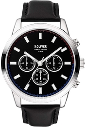 S.Oliver Classic Czarny/Skóra Ø45 mm SO-3858-LC