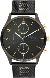 S.Oliver Other Czarny/Stal Ø44 mm SO-3964-MM