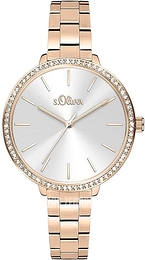 S.Oliver Other Srebrny/Stal w kolorze różowego złota Ø36 mm SO-4097-MQ