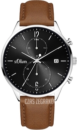 S.Oliver Other Czarny/Skóra Ø42 mm SO-4127-LC