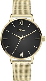 S.Oliver Other Czarny/Stal w odcieniu złota Ø36 mm SO-4137-MQ