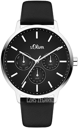 S.Oliver Classic Czarny/Skóra Ø40 mm SO-4165-LM