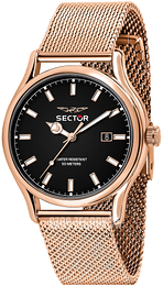 Sector 660 Czarny/Stal w kolorze różowego złota Ø43 mm R3253517020
