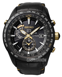 Seiko Solar GPS Czarny/Skóra Ø47 mm SAST100