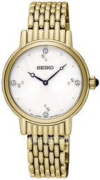 Seiko Dress Ladies Biały/Stal w odcieniu złota Ø29.4 mm SFQ804P1