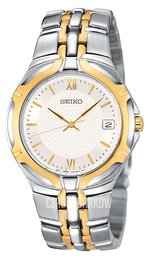 Seiko Dress Biały/Stal w odcieniu złota Ø35 mm SGEB58