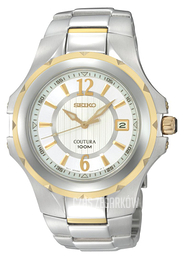 Seiko Coutura Biały/Stal w odcieniu złota Ø42 mm SGEE68