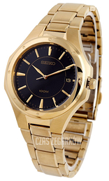 Seiko Dress Czarny/Stal w odcieniu złota Ø41 mm SGEF66