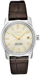 Seiko King Srebrny/Skóra Ø38.1 mm SJE087J1