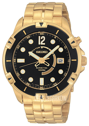 Seiko Kinetic Czarny/Stal w odcieniu złota Ø42 mm SKA412