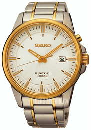 Seiko Kinetic Srebrny/Stal w odcieniu złota Ø40 mm SKA530P1