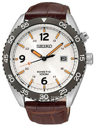 Seiko Kinetic Srebrny/Skóra Ø44 mm SKA619