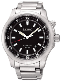Seiko Kinetic Czarny/Stal Ø44 mm SKA685P1