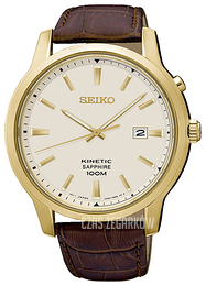 Seiko Kinetic Kremowy/Skóra Ø42 mm SKA744P1