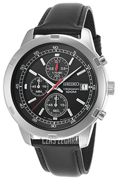 Seiko Chronograph Czarny/Skóra Ø44 mm SKS421P2