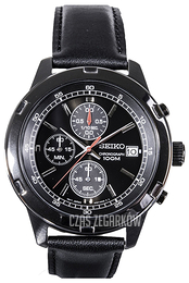 Seiko Chronograph Czarny/Skóra Ø43.5 mm SKS439