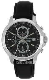 Seiko Chronograph Czarny/Skóra Ø43 mm SKS445P2