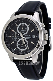 Seiko Chronograph Czarny/Skóra Ø43 mm SKS453