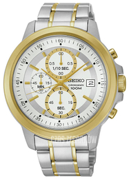 Seiko Chronograph Srebrny/Stal w odcieniu złota Ø44 mm SKS456