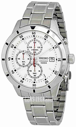 Seiko Chronograph Biały/Stal Ø44 mm SKS557P1
