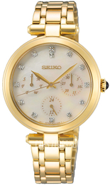 Seiko Biały/Stal w odcieniu złota Ø32 mm SKY064P1