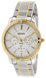Seiko Biały/Stal w odcieniu złota Ø35 mm SKY714P1