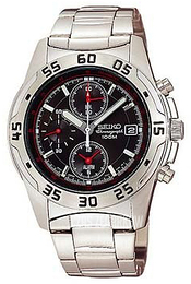 Seiko Chronograph Czarny/Stal SNA273
