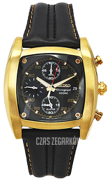 Seiko Chronograph Czarny/Skóra SNAB48P1