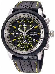 Seiko Chronograph Czarny/Skóra Ø45 mm SNAB57