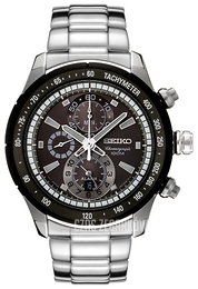 Seiko Chronograph Czarny/Stal Ø43 mm SNAC89P1