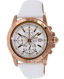 Seiko 5 Biały/Skóra Ø44 mm SNAE12