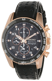 Seiko Sportura Czarny/Skóra Ø42 mm SNAE80