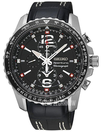 Seiko Czarny/Skóra Ø44 mm SNAE95P2