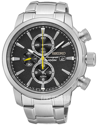 Seiko Chronograph Czarny/Stal Ø44 mm SNAF45P1