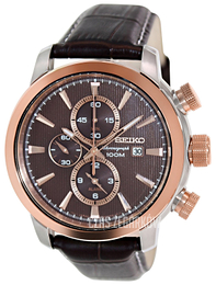 Seiko Brązowy/Skóra Ø44 mm SNAF52P1